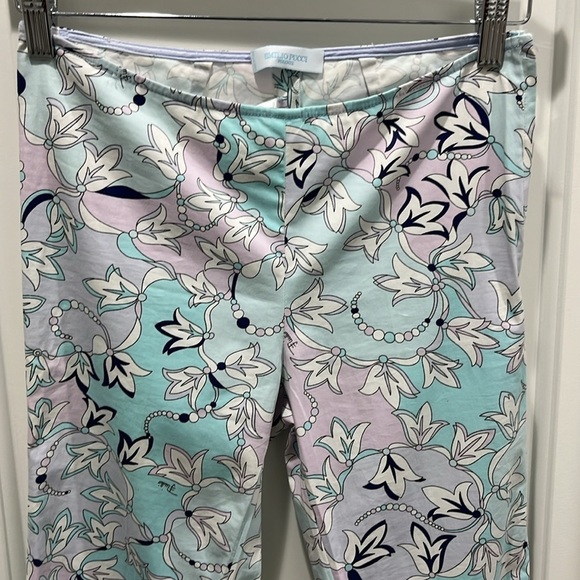 Emilio Pucci Y2K Printed Cigarette Straight Leg Pant Sz 0 / 2 - Picture 2 of 9
